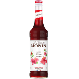op. 0.7 l Aromatyczny syrop o smaku kwiatów hibiskusa - Hibiscus Le Sirop de Monin - szklana butelka
