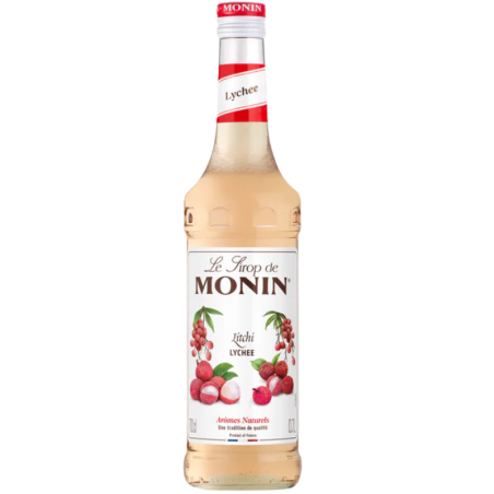 op. 0.7 l Syrop o smaku świeżych owoców liczi - Lychee Le Sirop de Monin - szklana butelka