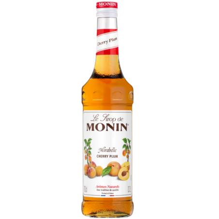 op. 0.7 l Syrop o smaku owoców mirabelki - Cherry Plum Le Sirop de Monin - szklana butelka