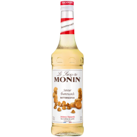 op. 0.7 l Syrop o smaku toffee - maślanego karmelu ze śmietanką - Butterscotch Le Sirop de Monin - szklana butelka