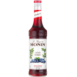 op. 0.7 l Syrop o smaku jagodowym - Blueberry Le Sirop de Monin - szklana butelka