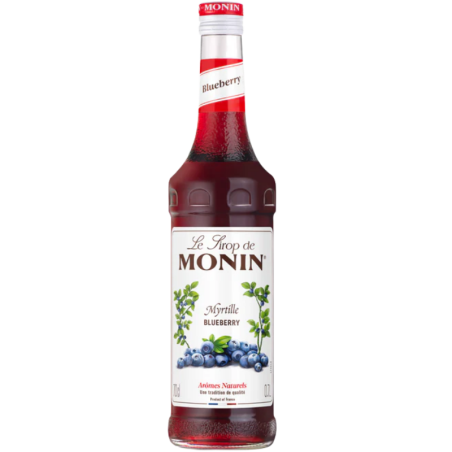 op. 0.7 l Syrop o smaku jagodowym - Blueberry Le Sirop de Monin - szklana butelka