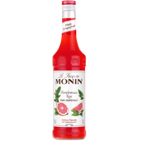 op. 0.7 l Syrop o smaku różowego grejpfruta - Pink Grapefruit Le Sirop de Monin - szklana butelka