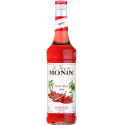op. 0.7 l Pikantny syrop o smaku papryczki chilli i cynamonu - Spicy Le Sirop de Monin - szklana butelka