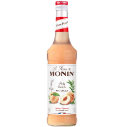 op. 0.7 l Syrop o smaku białej brzoskwini - White Peach Le Sirop de Monin - szklana butelka