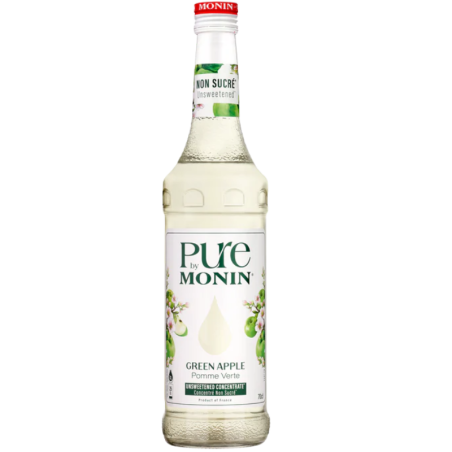 op. 0.7 l Zielone jabłko - koncentrat do napojów bez dodatku cukru - Green Apple Pure by Monin - szklana butelka