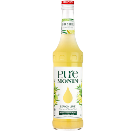 op. 0.7 l Cytryna i limonka - koncentrat do napojów bez dodatku cukru - Lemon Lime Pure by Monin - szklana butelka