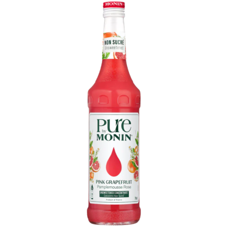 op. 0.7 l Różowy Grejpfrut - koncentrat do napojów bez dodatku cukru - Pink Grapefruit Pure by Monin - szklana butelka