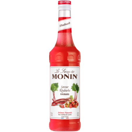op. 0.7 l Syrop o smaku rabarbaru - Rhubarb Le Sirop de Monin - szklana butelka