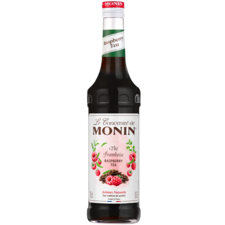 op. 0.7 l Syrop bazowy o smaku herbaty malinowej - Raspberry Tea Le Concentré de Monin - szklana butelka