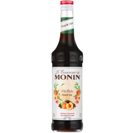 op. 0.7 l Syrop bazowy o smaku herbaty brzoskwiniowej - Peach Tea Le Concentré de Monin - szklana butelka