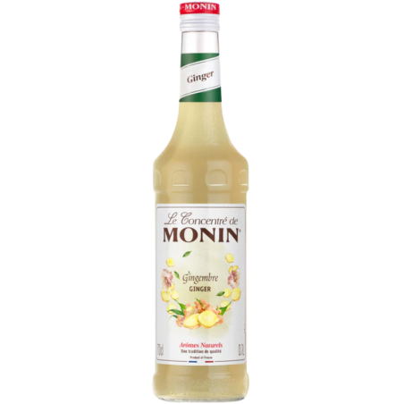 op. 0.7 l Syrop bazowy do napojów o smaku imbirowo-cytrynowym - Ginger Le Concentré de Monin - szklana butelka