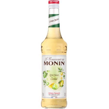 op. 0.7 l Syrop bazowy o smaku cytrynowo-limonkowym - Lime Juice Cordial Le Concentré de Monin - szklana butelka