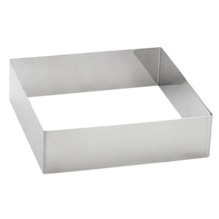 dł. 200 x szer. 200  x wys. 60 mm - kwadratowy rant cukierniczy z grubej stali kwasoodpornej - do pieczenia i składania deserów