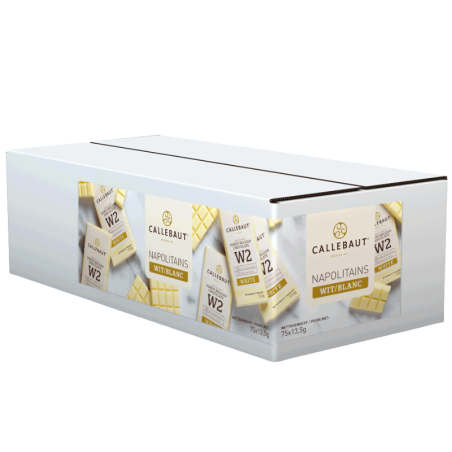 op. 75 szt. Mini tabliczki z białej czekolady o zaw. 28% kakao - Napolitains N°W2 Callebaut - nr. kat. CHW-NA-20760E1-999