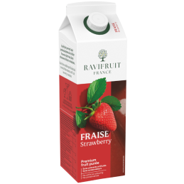 op. 1 kg Truskawka - RAVIFRUIT - pasteryzowany przecier owocowy - nowe opakowanie produktu