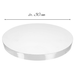 śr. 30 cm x wys. 2 cm - biały podkład pod tort - okrągła podkładka ze styroduru - foliowany brzeg