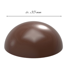 CW2458 Półkula - Chocolate World - forma z poliwęglanu do pralin - śr. 35 x wys. 15.5 mm / poj. 12.5 g x 28 pralin