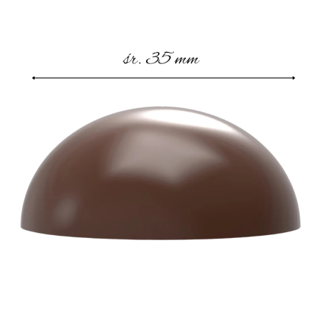 CW2458 Półkula - Chocolate World - forma z poliwęglanu do pralin - śr. 35 x wys. 15.5 mm / poj. 12.5 g x 28 pralin