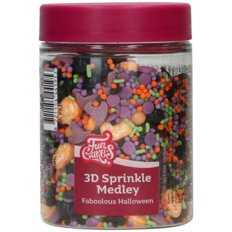 op. 70 g Faboolous Halloween - mieszanka posypek cukrowych do dekoracji babeczek - 3D Sprinkle Medley Fun Cakes