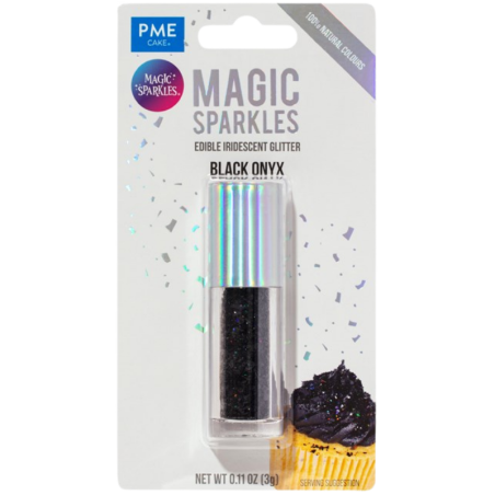 op. 3 g Black Onyx Magic Sparkles - opalizujący brokat spożywczy do kreatywnych dekoracji