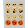 op. 12 szt. Halloween - zestaw gotowych dekoracji czekoladowych w czterech wzorach - śr. 38 mm - nr. kat. F50630 Fun Cakes
