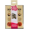 op. 12 szt. Halloween - zestaw gotowych dekoracji czekoladowych w czterech wzorach - śr. 38 mm - nr. kat. F50630 Fun Cakes