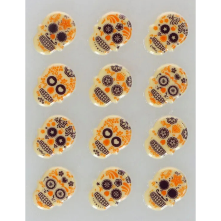 op. 12 szt. Meksykańska czaszka - zestaw gotowych dekoracji czekoladowych na Halloween - nr. kat. F50620 Fun Cakes
