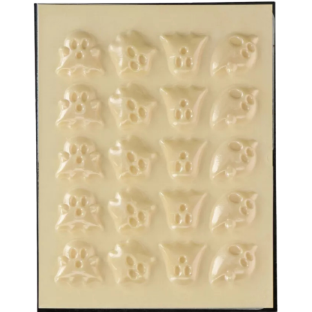op. 20 szt. Duchy w czterech wzorach - zestaw gotowych dekoracji czekoladowych na Halloween - nr. kat. F50725 Fun Cakes