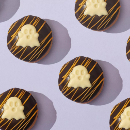 op. 20 szt. Duchy w czterech wzorach - zestaw gotowych dekoracji czekoladowych na Halloween - nr. kat. F50725 Fun Cakes