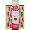 op. 10 szt. Noże we krwi - zestaw gotowych dekoracji czekoladowych na Halloween - nr. kat. F50735 Fun Cakes