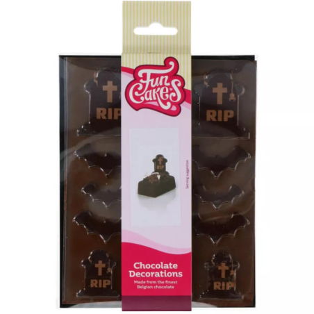 op. 14 szt. Cmentarz - zestaw gotowych dekoracji czekoladowych na Halloween - nr. kat. F50740 Fun Cakes