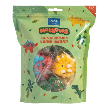 op. 12 szt. Ryczące Dinozaury - duże kolorowe pianki Marshmallow do dekoracji tortów i babeczek
