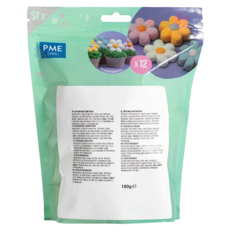 op. 12 szt. Pastelowe Kwiatki - duże kolorowe pianki Marshmallow do dekoracji tortów i babeczek