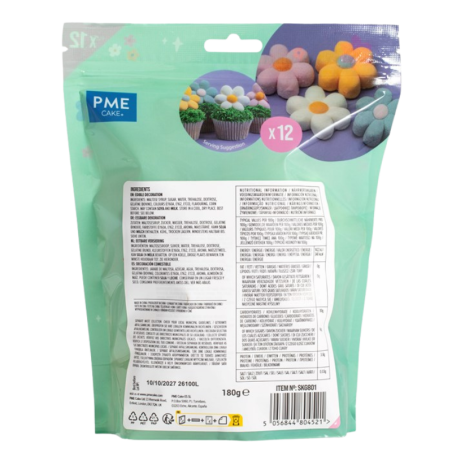 op. 12 szt. Pastelowe Kwiatki - duże kolorowe pianki Marshmallow do dekoracji tortów i babeczek