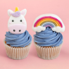 op. 12 szt. Tęczowe Jednorożce - duże kolorowe pianki Marshmallow do dekoracji tortów i babeczek