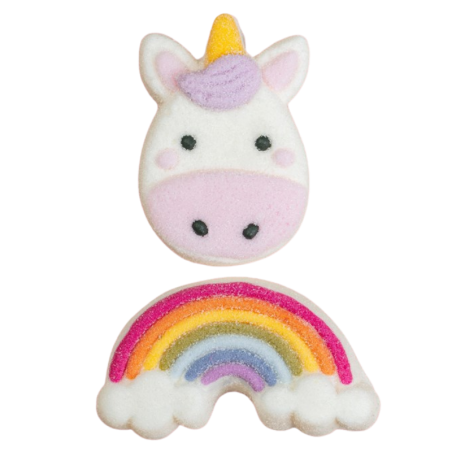 op. 12 szt. Tęczowe Jednorożce - duże kolorowe pianki Marshmallow do dekoracji tortów i babeczek