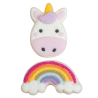 op. 12 szt. Tęczowe Jednorożce - duże kolorowe pianki Marshmallow do dekoracji tortów i babeczek