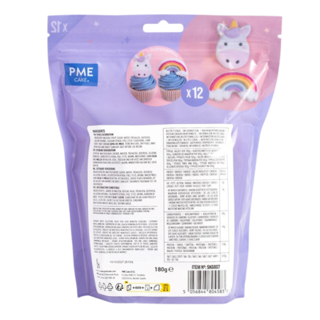 op. 12 szt. Tęczowe Jednorożce - duże kolorowe pianki Marshmallow do dekoracji tortów i babeczek