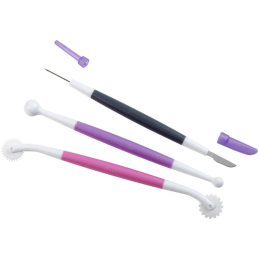 op. 3 szt. Zestaw dwustronnych narzędzi do modelowania dekoracji z masy cukrowej - Fondant Starter Tool Set - Wilton