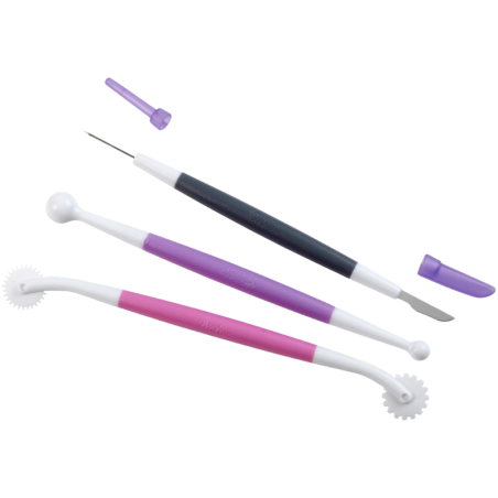 op. 3 szt. Zestaw dwustronnych narzędzi do modelowania dekoracji z masy cukrowej - Fondant Starter Tool Set - Wilton