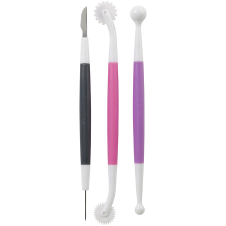 op. 3 szt. Zestaw dwustronnych narzędzi do modelowania dekoracji z masy cukrowej - Fondant Starter Tool Set - Wilton