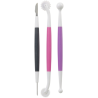 op. 3 szt. Zestaw dwustronnych narzędzi do modelowania dekoracji z masy cukrowej - Fondant Starter Tool Set - Wilton