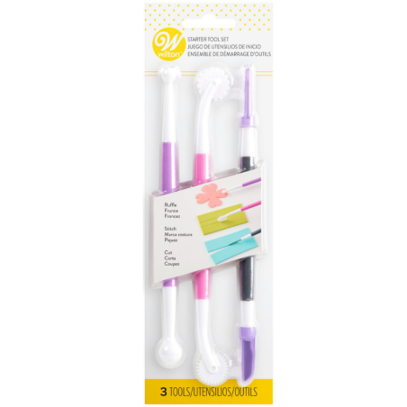 op. 3 szt. Zestaw dwustronnych narzędzi do modelowania dekoracji z masy cukrowej - Fondant Starter Tool Set - Wilton