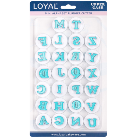 op. 26 szt. Alfabet - zestaw foremek z tłoczkiem do wycinania napisów z masy cukrowej - nr. kat. LPC26UPP Loyal Bakeware