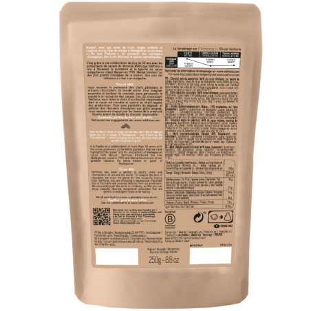 op. 250 g Manjari 64% Valrhona - ciemna czekolada o owocowych nutach ziaren kakao z Madagaskaru - kuwertura w kaletkach