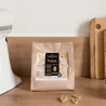op. 1 kg Blond Dulcey 35% Valrhona - kremowa biała czekolada z nutami biszkoptów i karmelu - kaletki w ciepłym kolorze blond