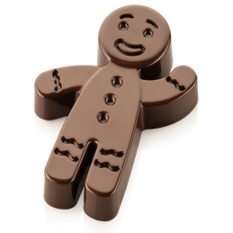 CH054 GINGER T Silikomart - forma do świątecznych tabliczek czekolady - piernikowy ludzik - poj. 137 ml x 2 tabliczki