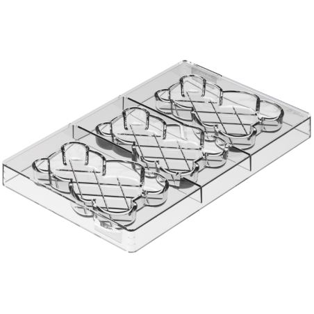 CH055 BRUNO T Silikomart - forma do nadziewanych tabliczek czekolady - misie - poj. 130 ml x 3 tabliczki