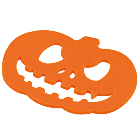 Dyniowe lampiony - forma silikonowa do dekoracji na Halloween - dł. 60 x szer. 50 x wys. 2 mm / poj. 2.8 ml x 6 dekoracji